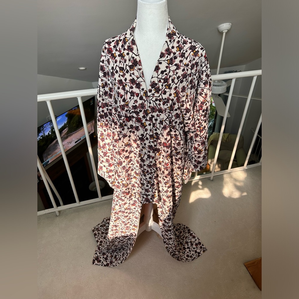 Beautiful Vintage Purple white floral Lightweight Kimono Summer Sakura Flower - Picture 5 of 9